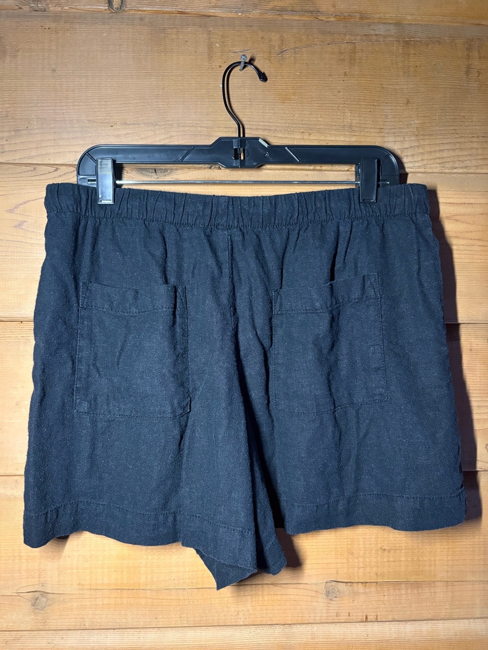 GAP Black Linen Shorts- Size Large- Black Summer Shorts - Picture 4 of 9